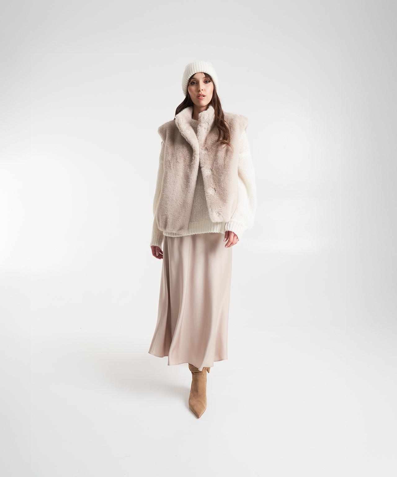 Satin midi skirt Product Image