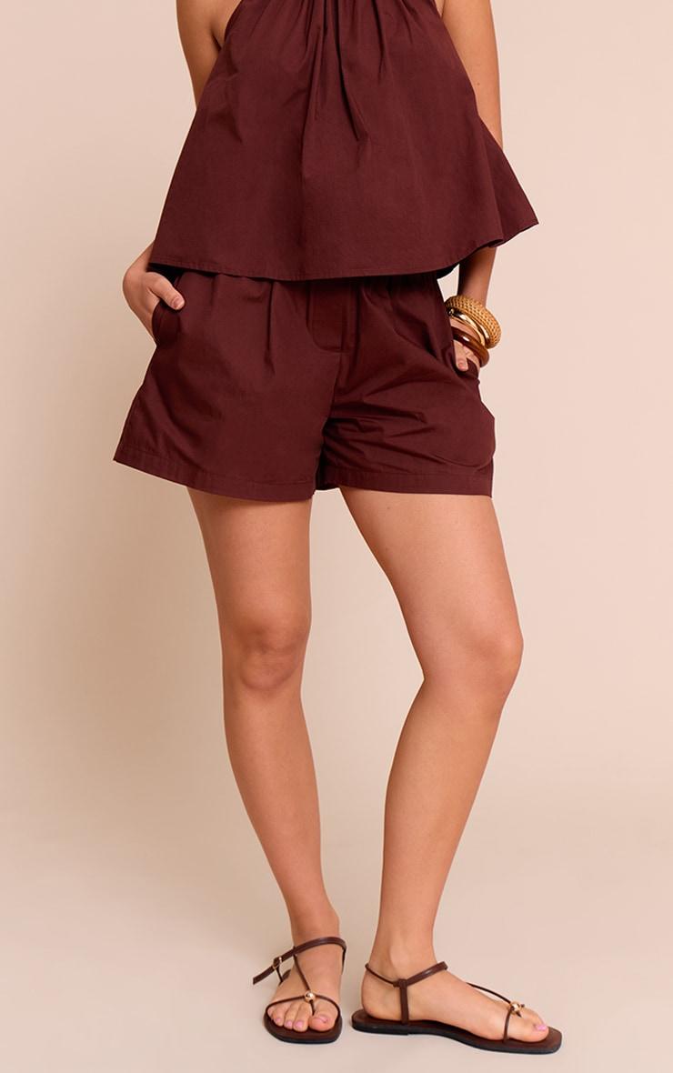  Chocolate Poplin Floaty Shorts Product Image