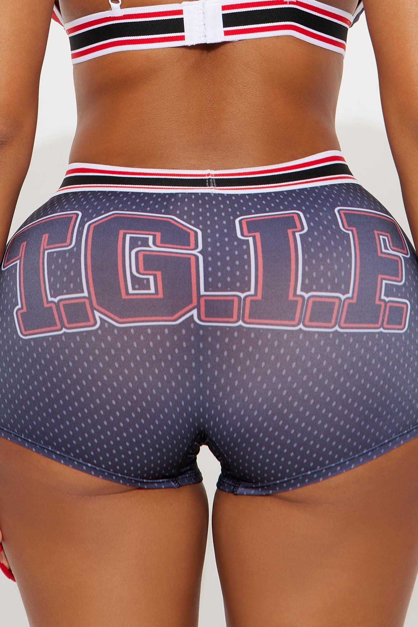 Friday The 13th TGIF Triangle Bra And Short 2 Piece Set - Black/Red Female Product Image