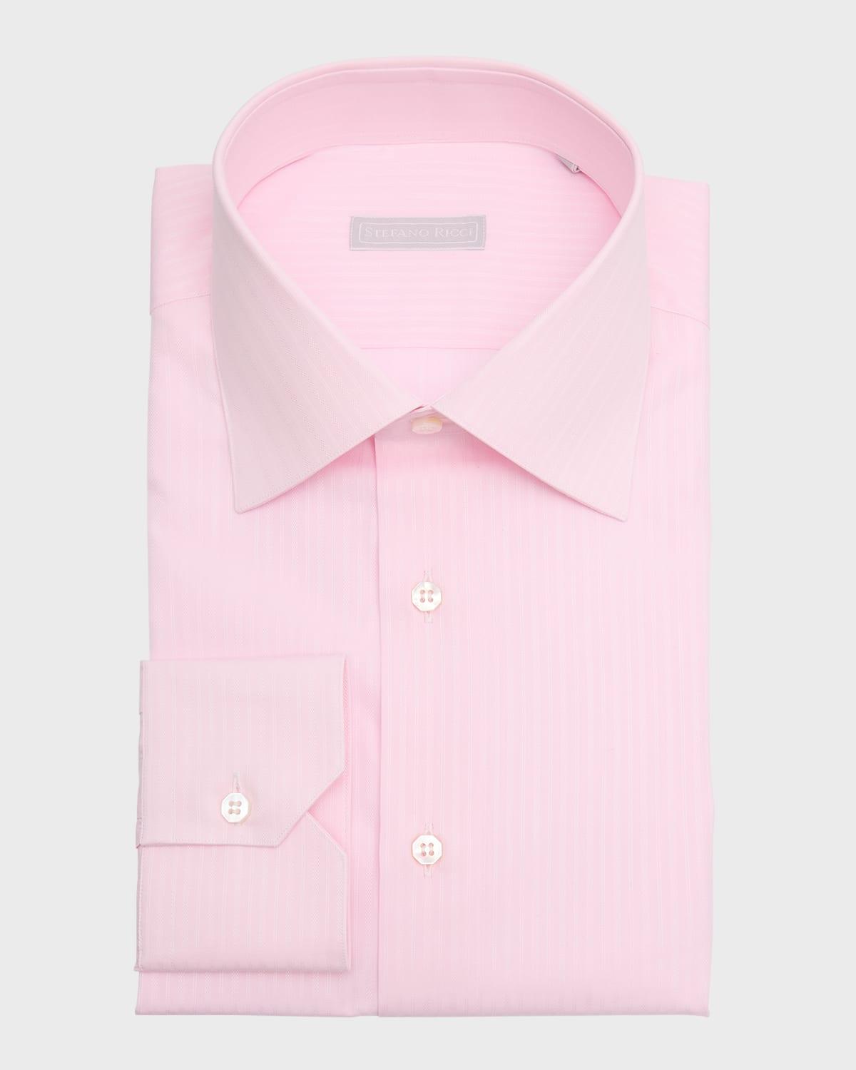 Men's Cotton Tonal Stripe Dress Shirt Product Image