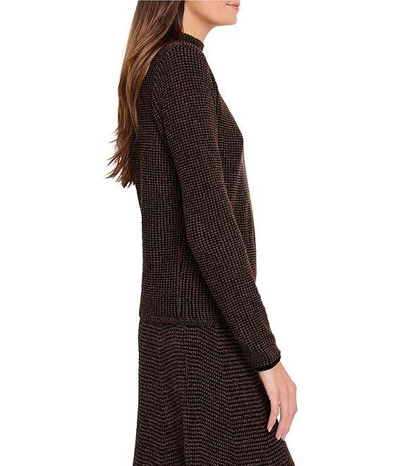 NIC + ZOE Pixel Knit Funnel Neck Long Sleeve Sweater Product Image