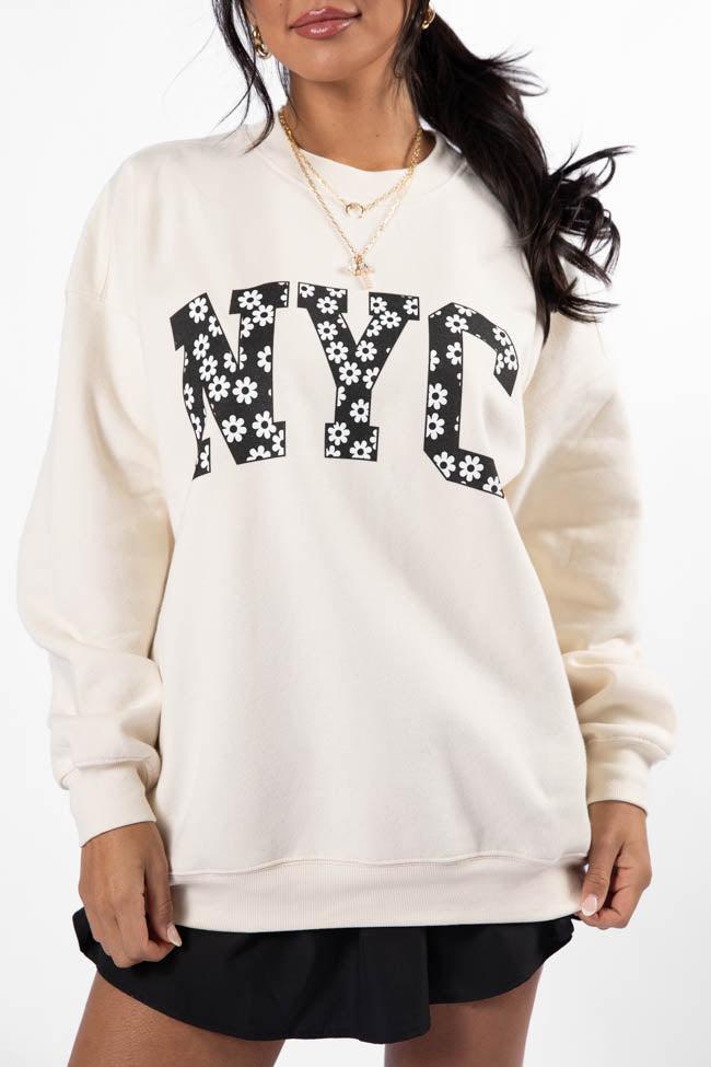NYC Daisy Cream Graphic Sweatshirt SALE Product Image
