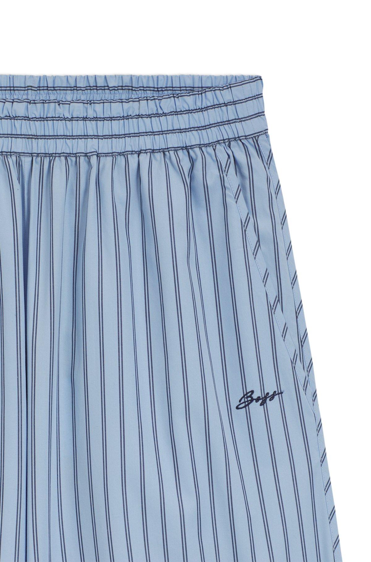 Cotton-poplin trousers with vertical stripe Product Image