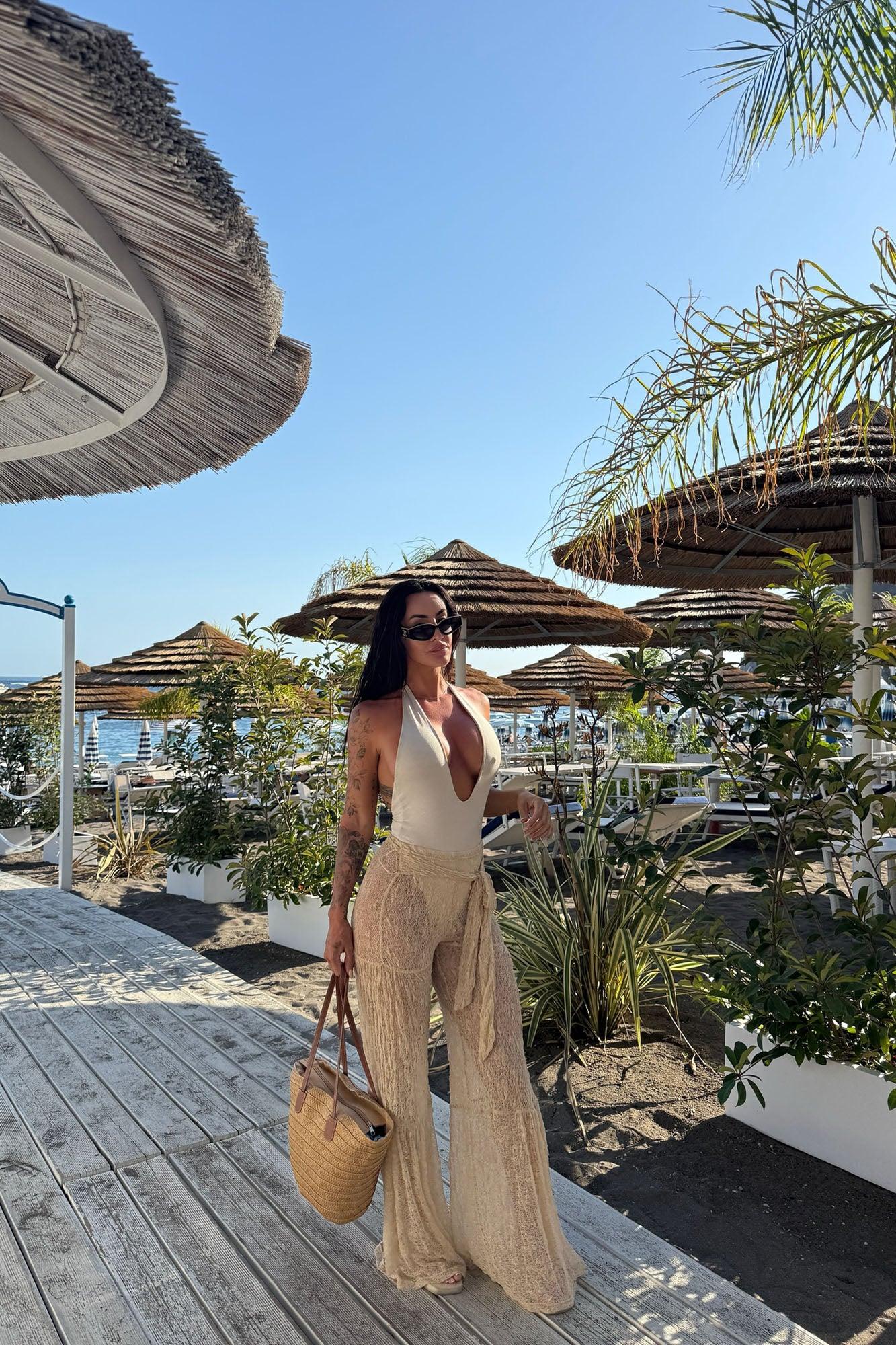 Make A Statement Wide Leg Pant - Tan Female Product Image