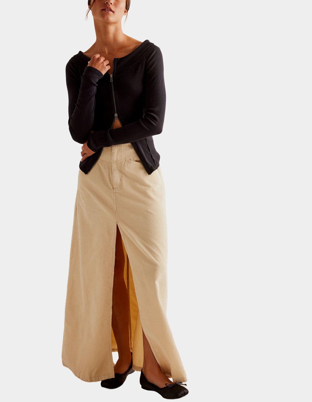 FREE PEOPLE Eye Candy Womens Long Sleeve Zip-Up Top - BLACK Product Image