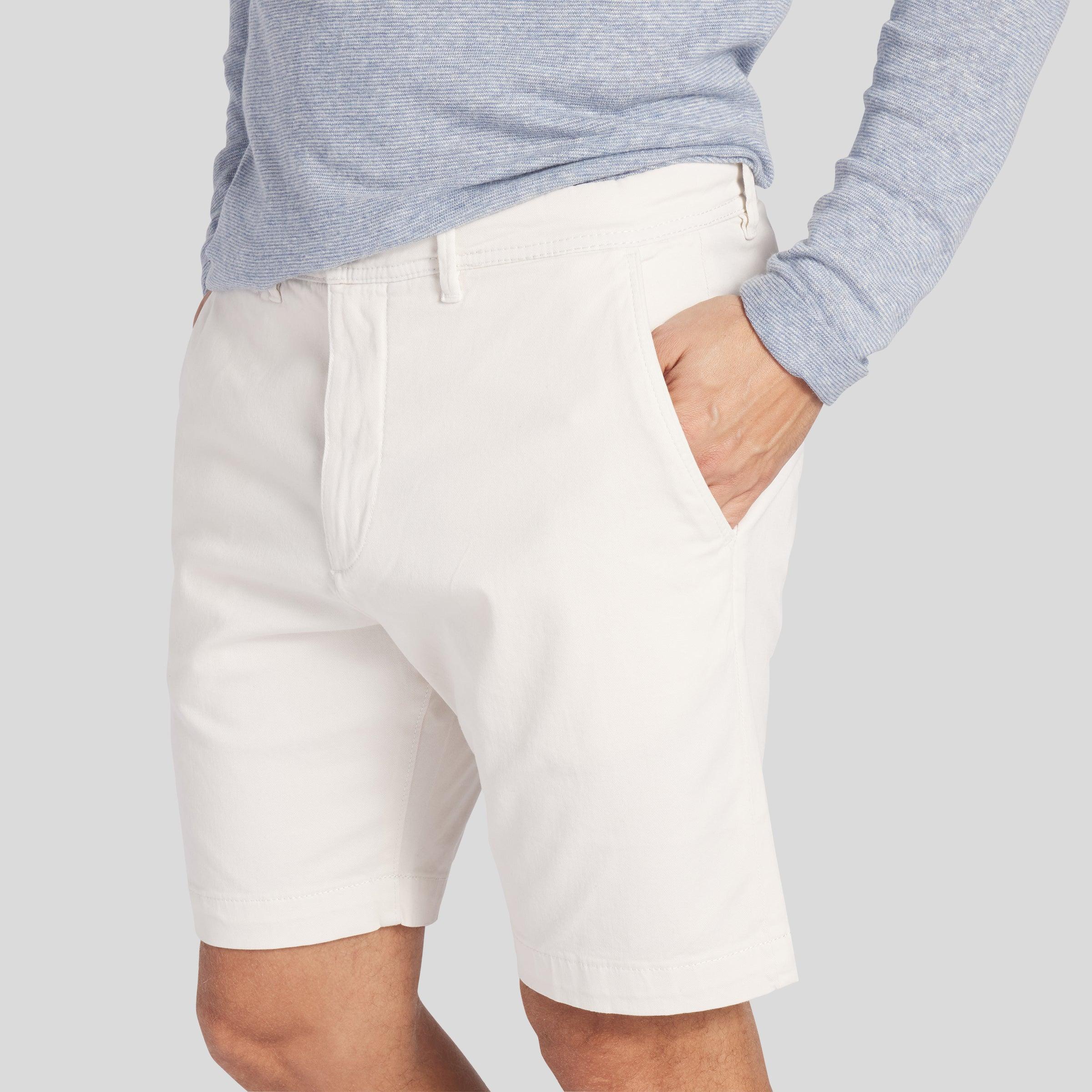 Precision Stretch Chino Shorts 8" - White Product Image