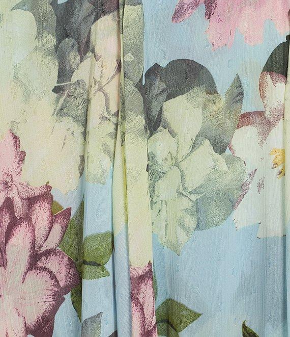 R & M Richards Keyhole Neck Floral Print Sleeveless A-Line Maxi Dress Product Image