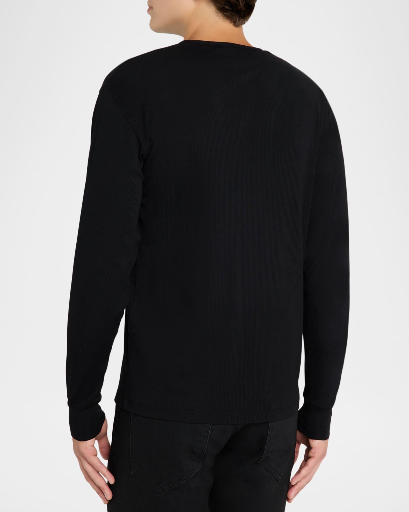 Men's Ribbed Long-Sleeve Henley Tee Product Image
