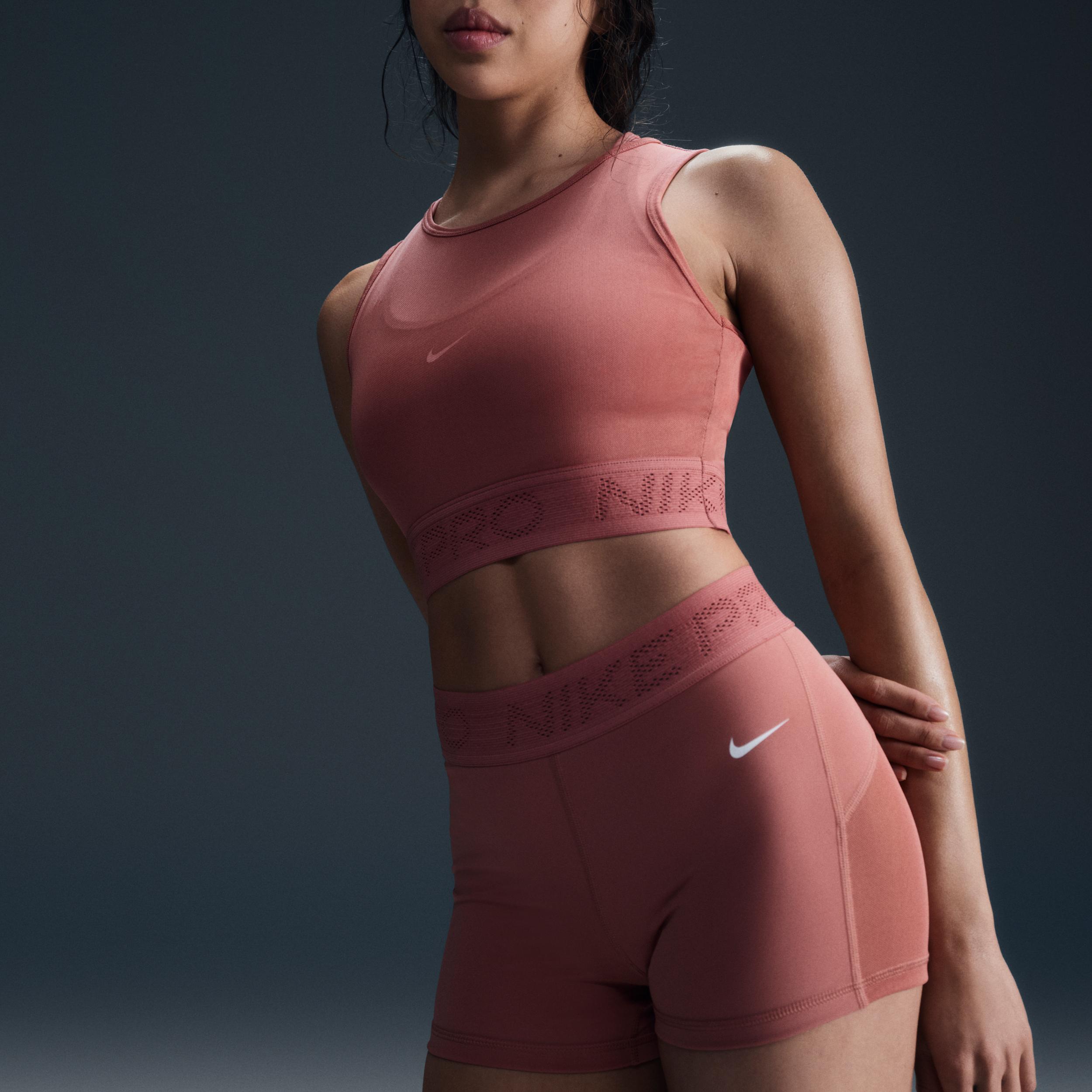 Women's Nike Pro Mid-Rise 3" Mesh-Paneled Shorts Product Image