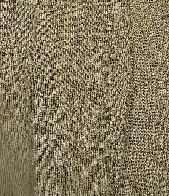 Eileen Fisher Puckered Organic Linen Yarn-Dyed Stripe Elastic Waist Pull-On Pants Product Image