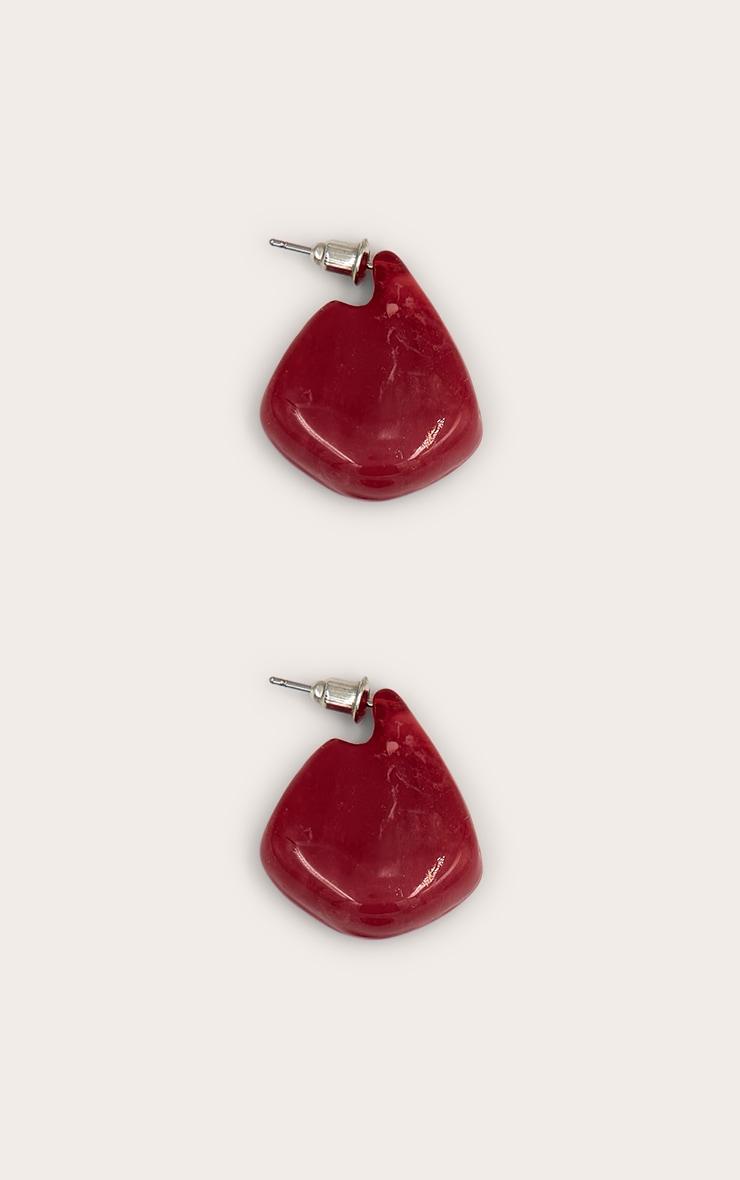 Bright Red Asymmetrical Pendant Earrings Product Image
