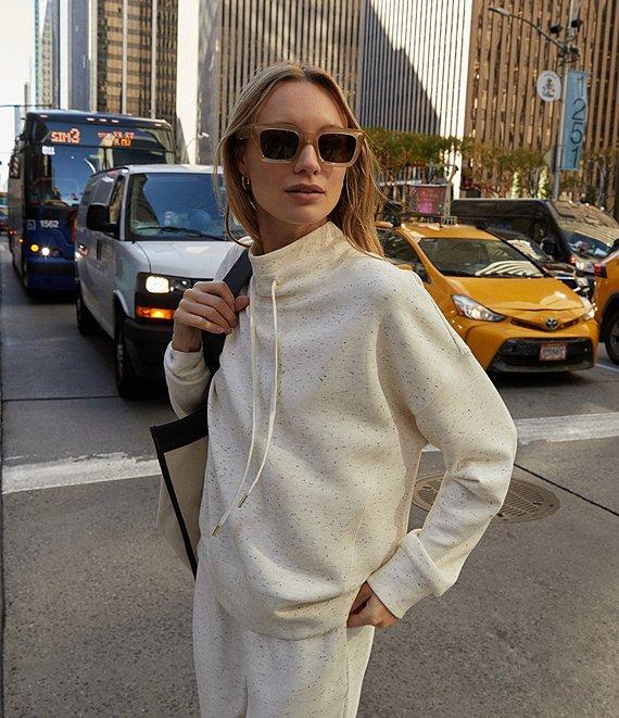 Varley Oakdale Sweat Fleck Print Mock Neck Long Sleeve Pullover Sweatshirt Product Image