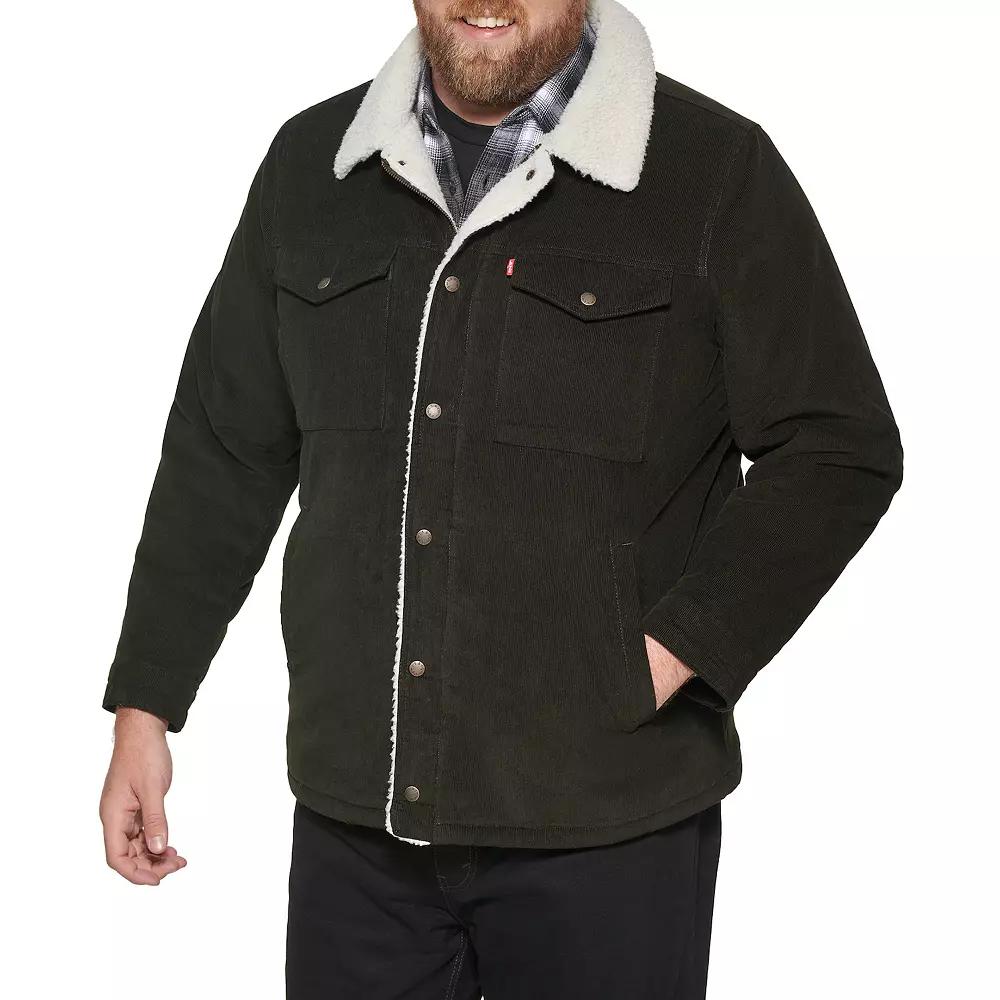 Big & Tall Levi's® Classic Corduroy Sherpa-Lined Trucker Jacket, Men's,  Product Image