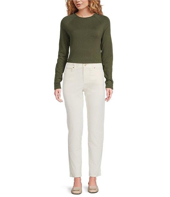 J.McLaughlin Jamey Crew Neck Button Trim Raglan Sleeve Sweater Product Image