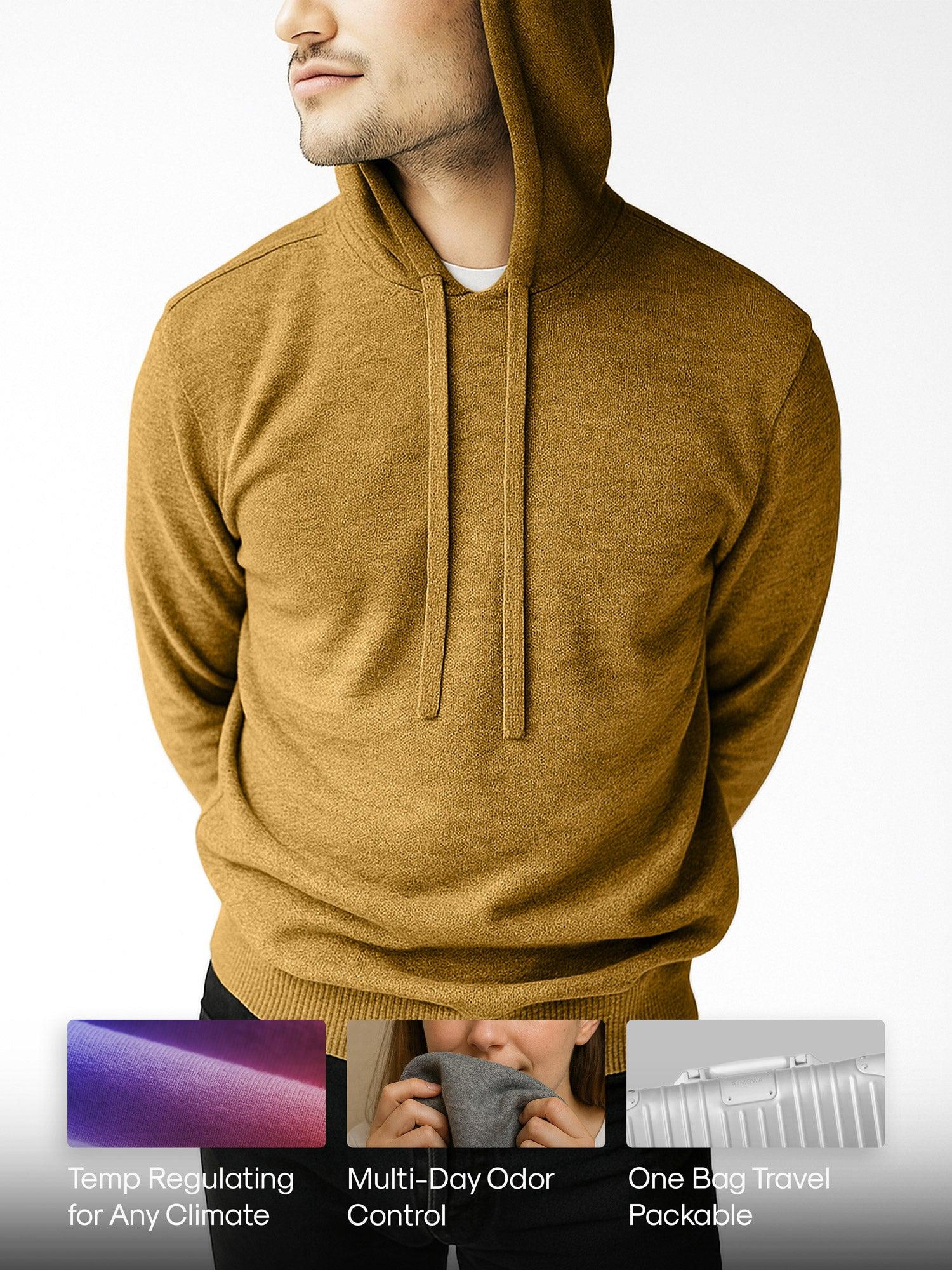 Men's Travel Merino Hoodie - Goldenrod Product Image