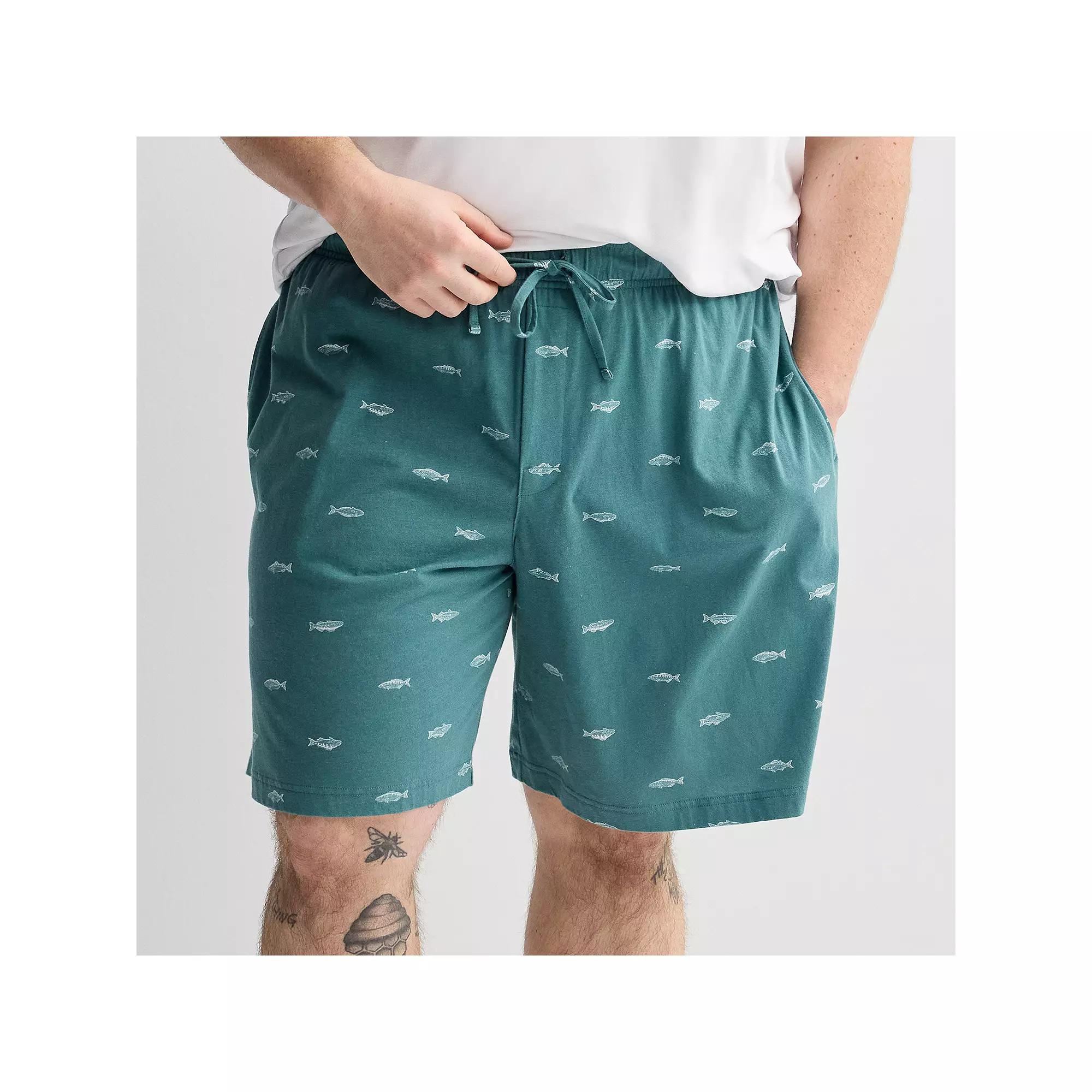 Big & Tall Sonoma Goods For Life® Essential Knit Pajama Shorts, Men's, Size: XXL Tall, Fish Green Product Image