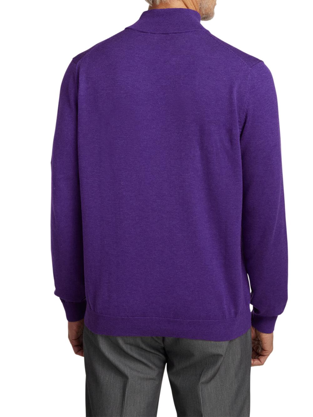 Supima Cotton Mock Neck Sweater - Purple Product Image