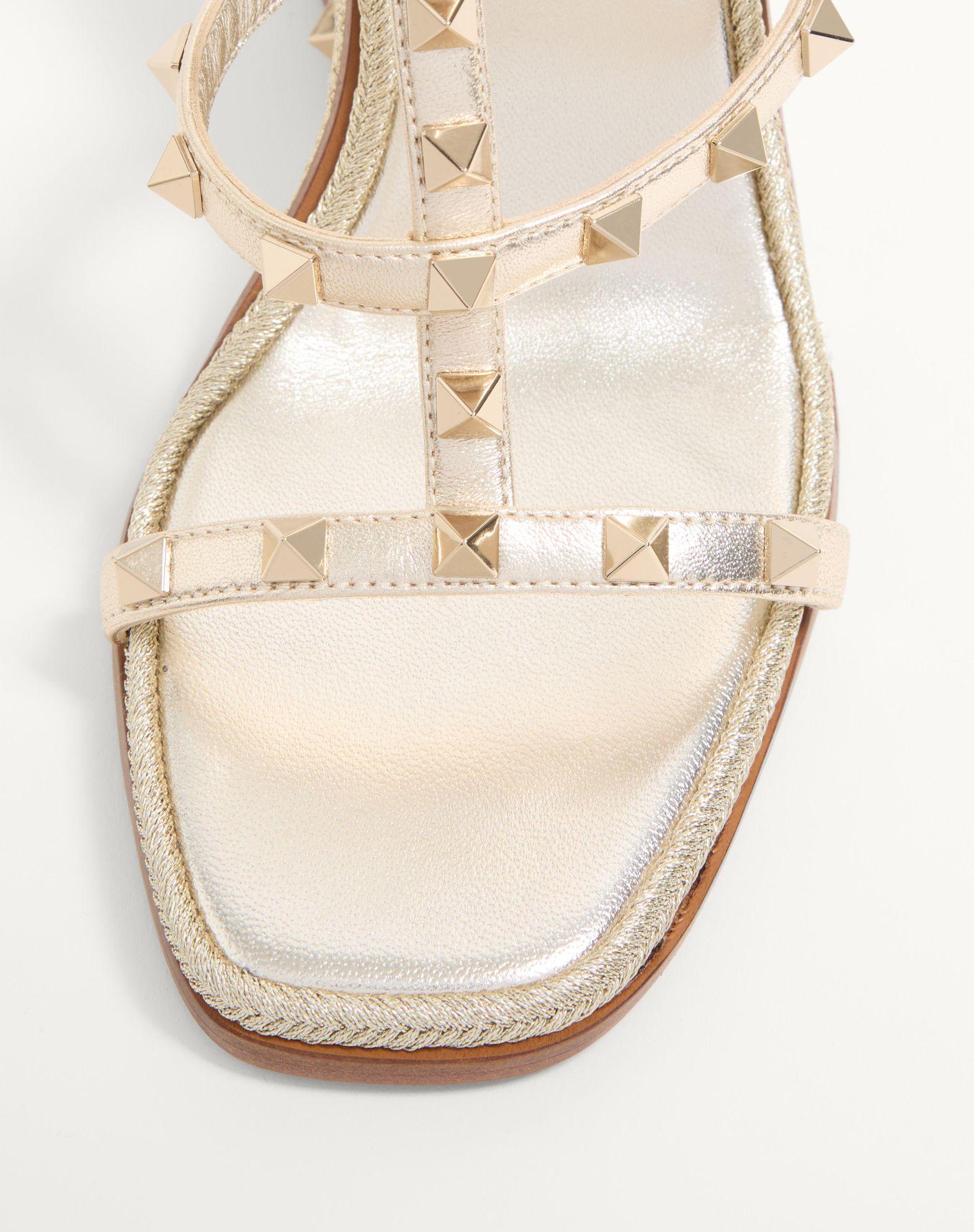 Rockstud Wedge Sandal In Laminated Nappa With Cornely Embroidery 100Mm Product Image