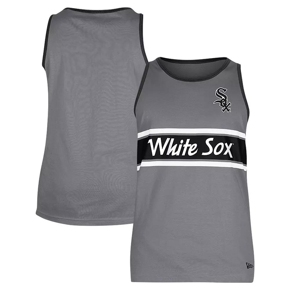Men's New Era Gray Chicago White Sox Jersey Ringer Tank Top,  Product Image