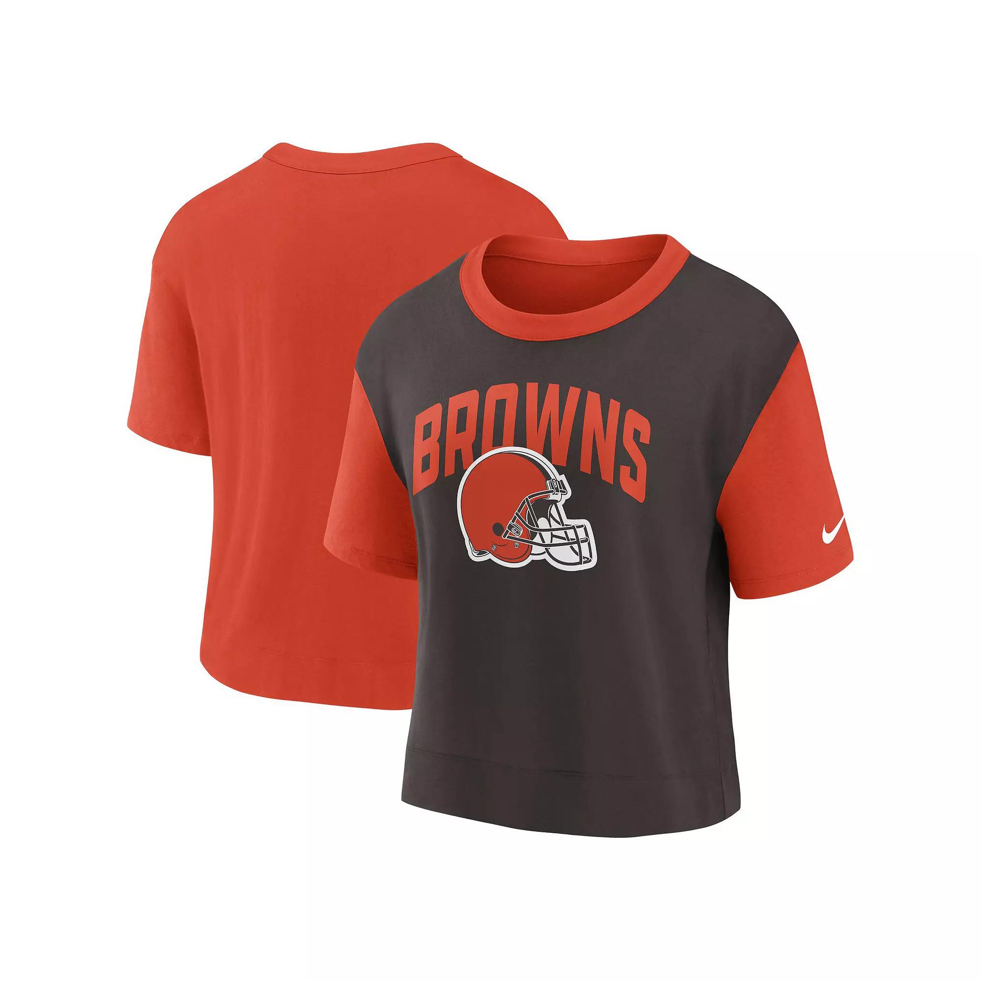 Women's Nike Orange/Brown Cleveland Browns High Hip Fashion T-Shirt, Size: XS Product Image