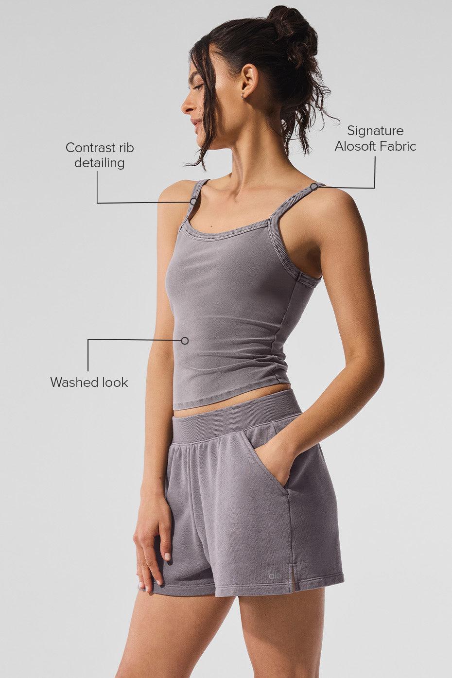 Washed Alosoft Sweet Talker Tank - Cool Grey Wash Female Product Image