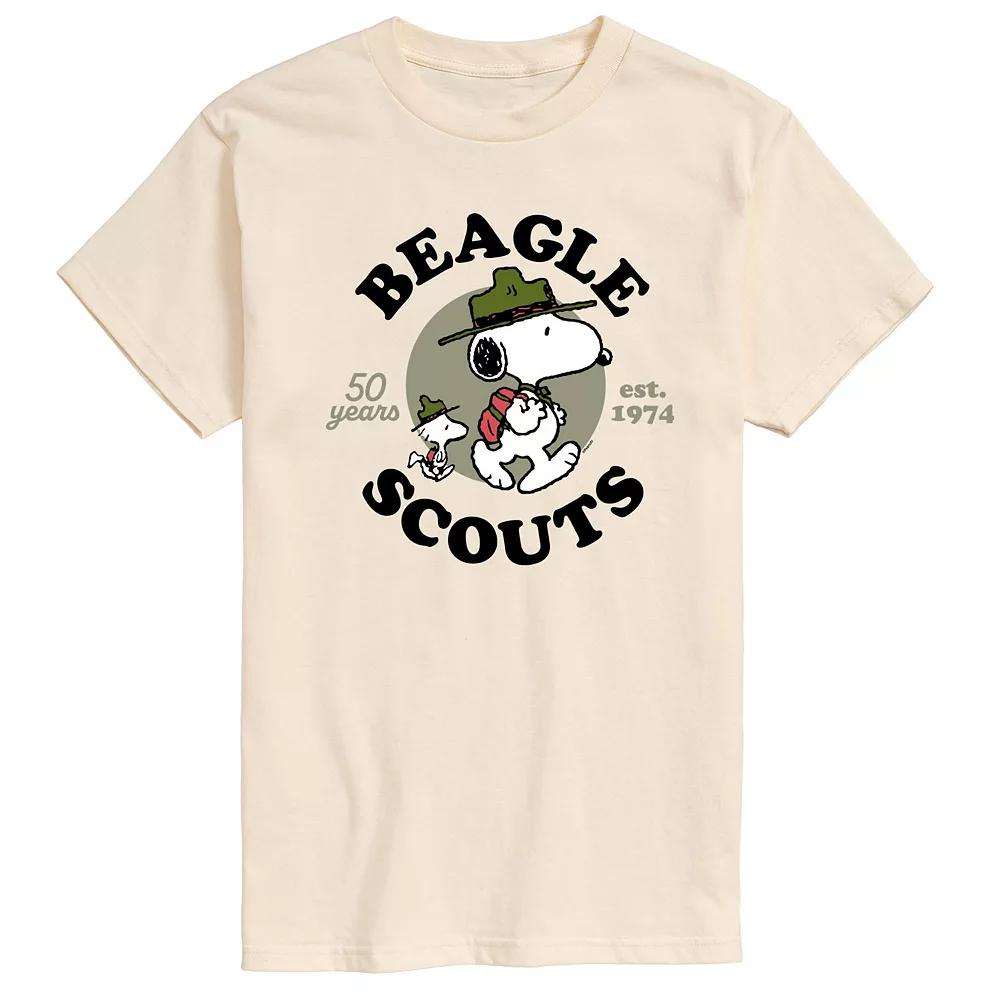 Men's Peanuts Beagle Scout Snoopy Woodstock Graphic Tee,  Product Image