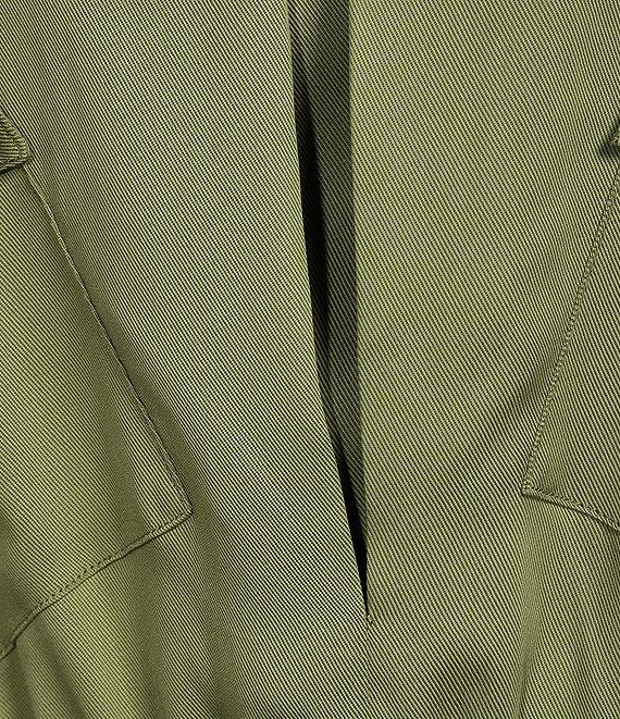 Le' AL.X Woven Boat Neck Long Dolman Blouson Sleeve Keyhole Pleat Sheath Midi Dress Product Image