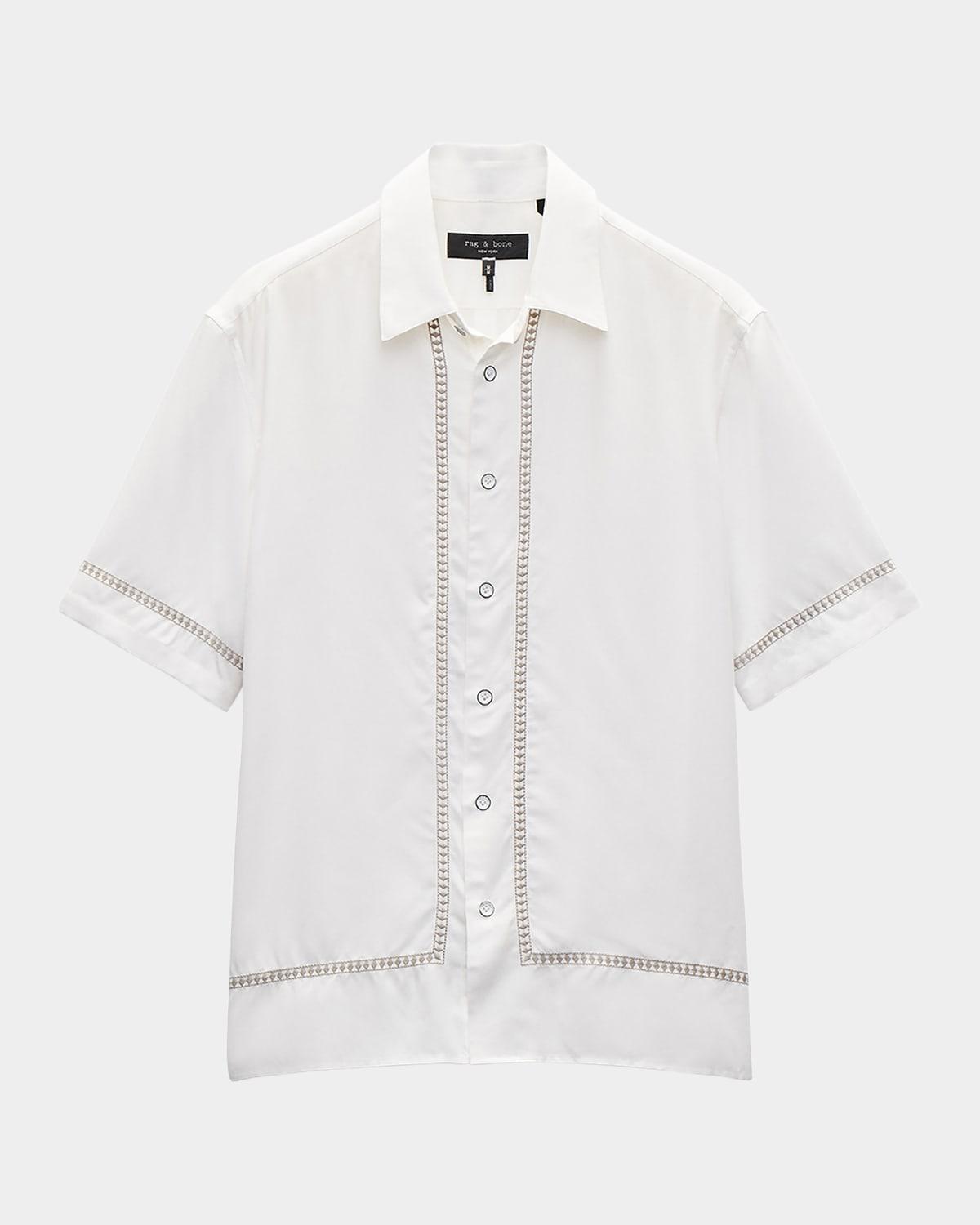 Men's Dalton Embroidered-Trim Short-Sleeve Shirt Product Image
