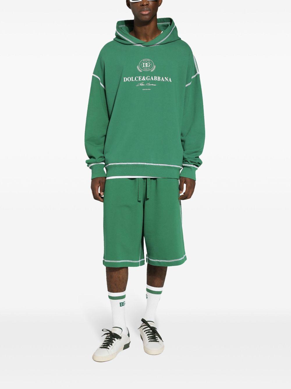 logo-print cotton hoodie Product Image