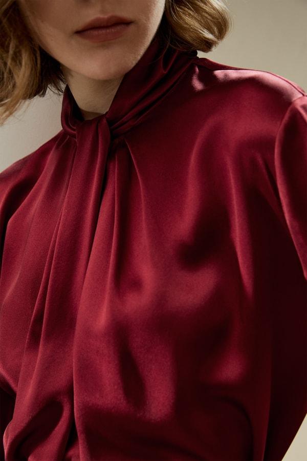 Asymmetrical Embellished Pleats Shirt Product Image