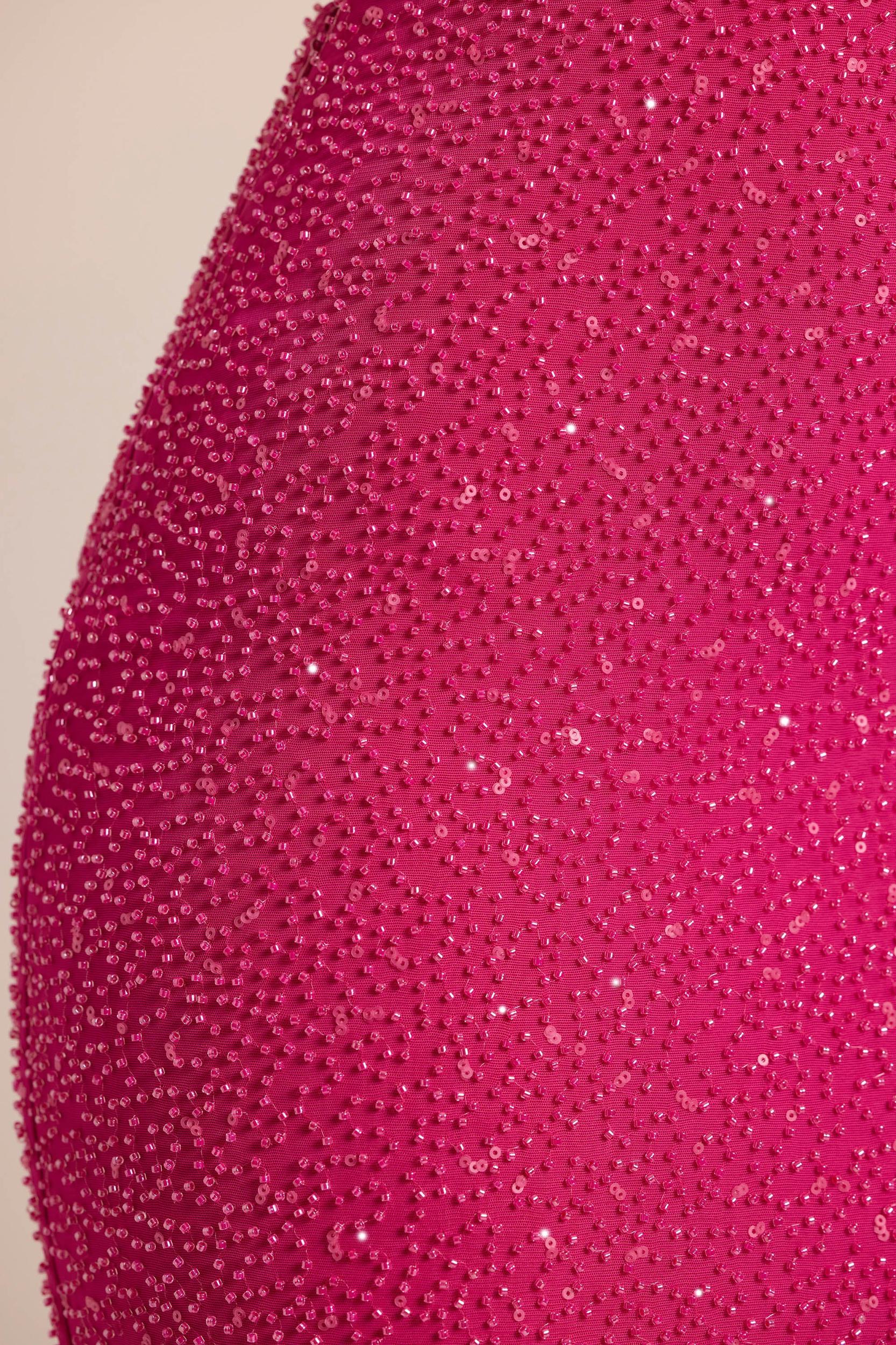 Embellished Cut Out Maxi Dress in Fuchsia Product Image