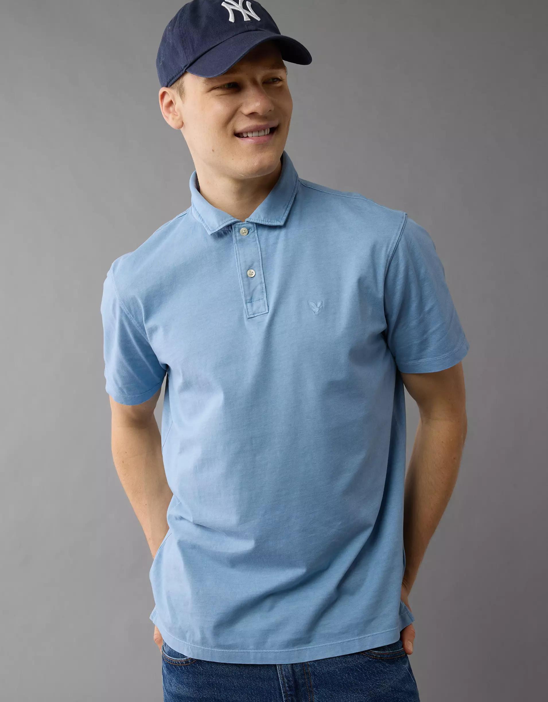AE Lived-In Jersey Polo Shirt Product Image
