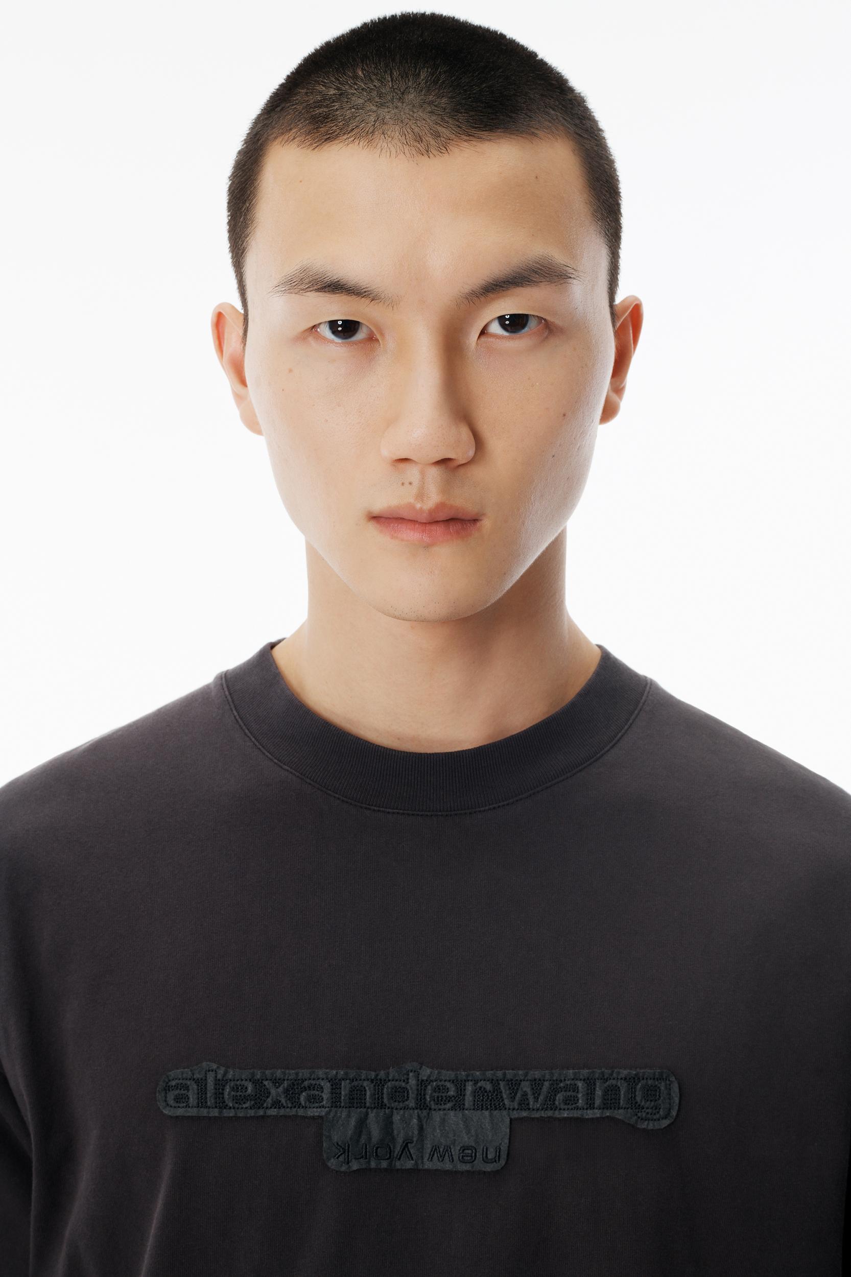 Washed Grey Jersey Logo Long-sleeve Tee Product Image