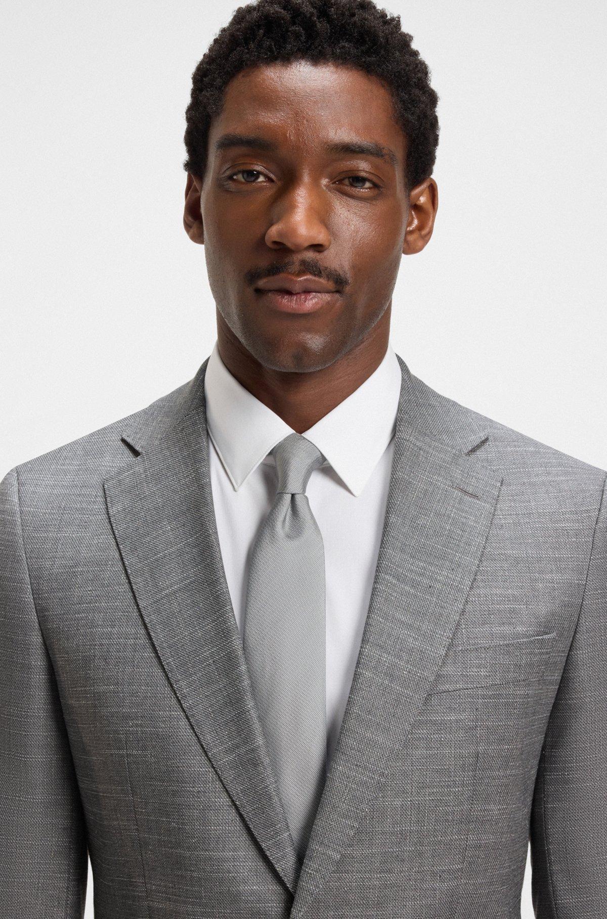 Slim-fit suit jacket in patterned stretch fabric Product Image