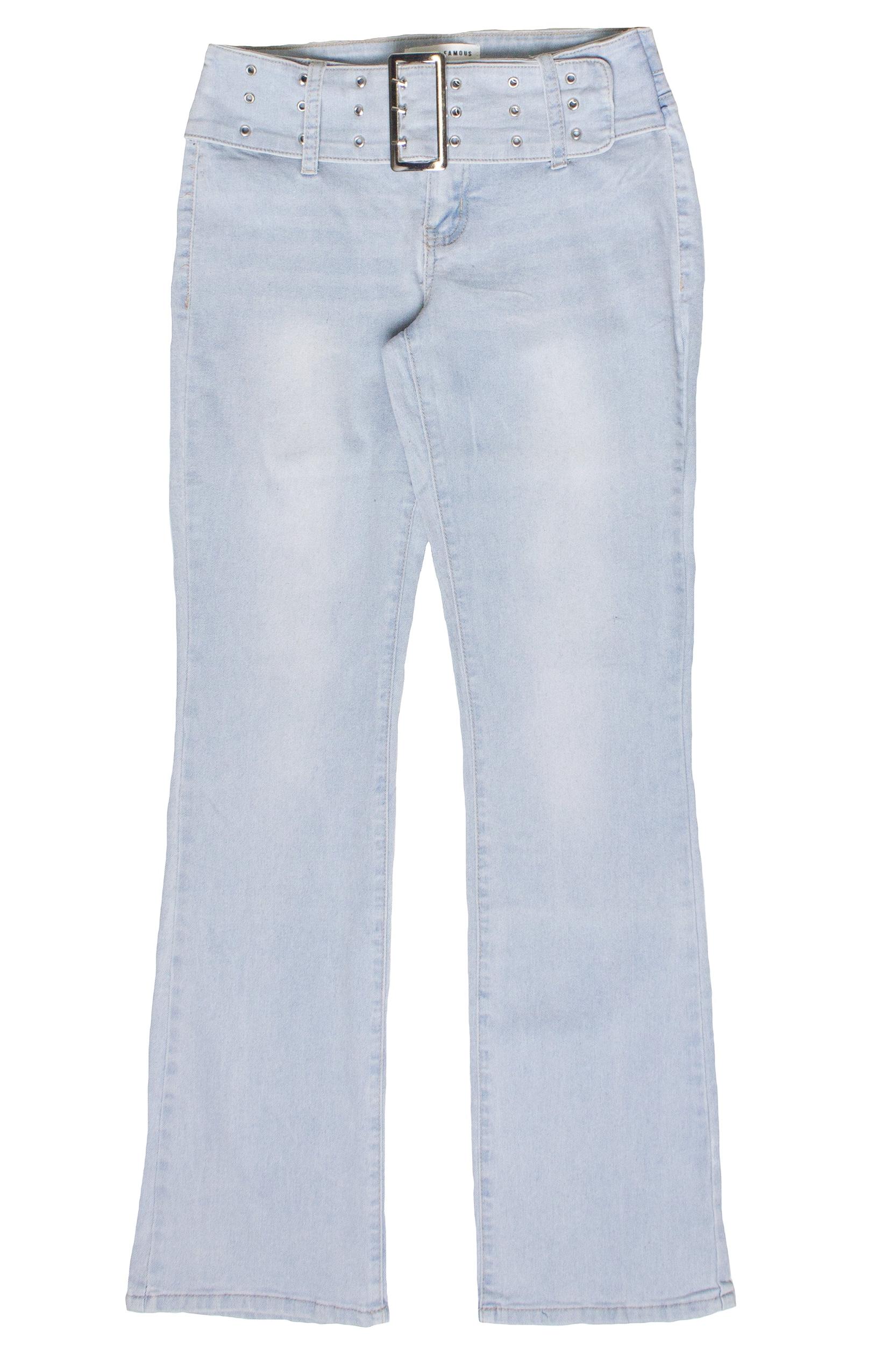 Low Rise Bootcut Belted Jeans Product Image