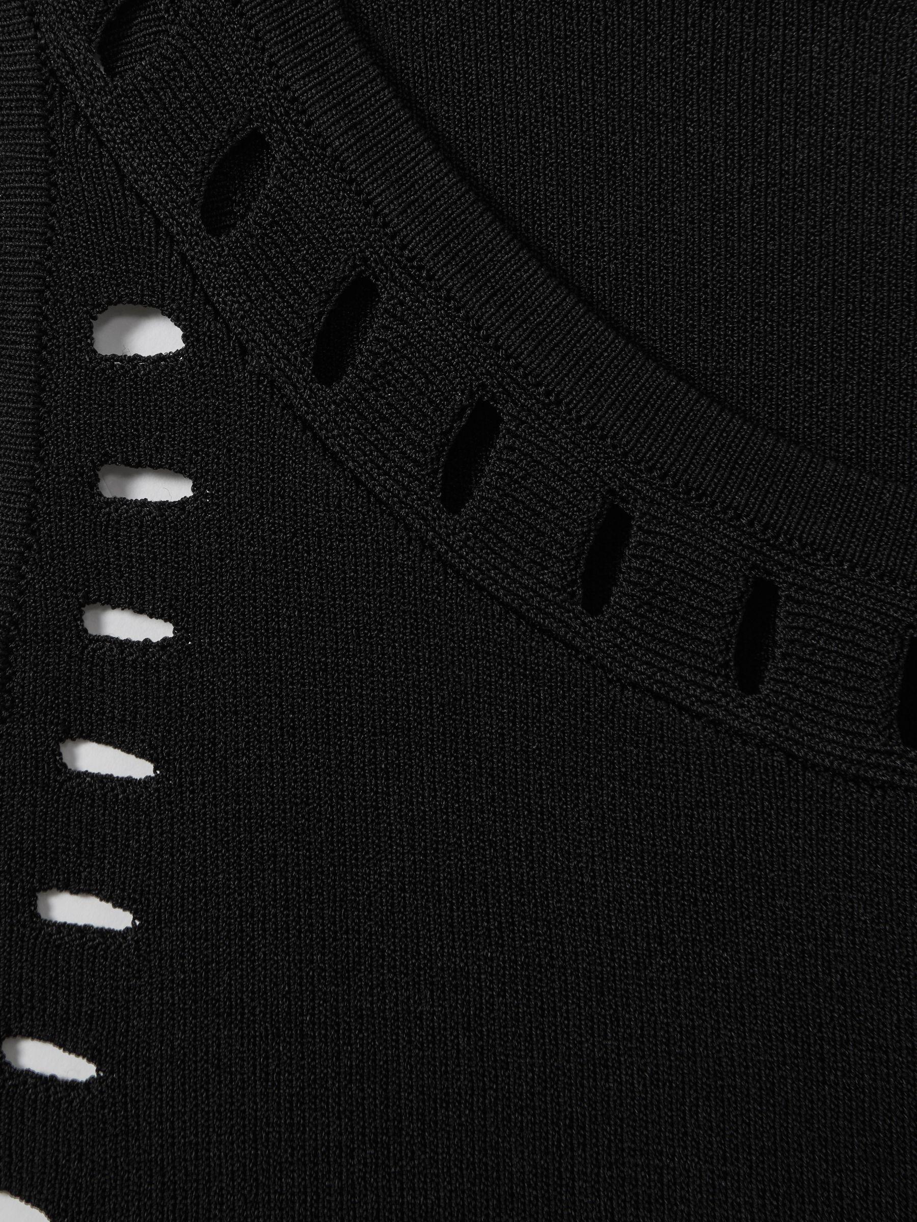 Fitted Cut-Out Detail Vest in Black Product Image