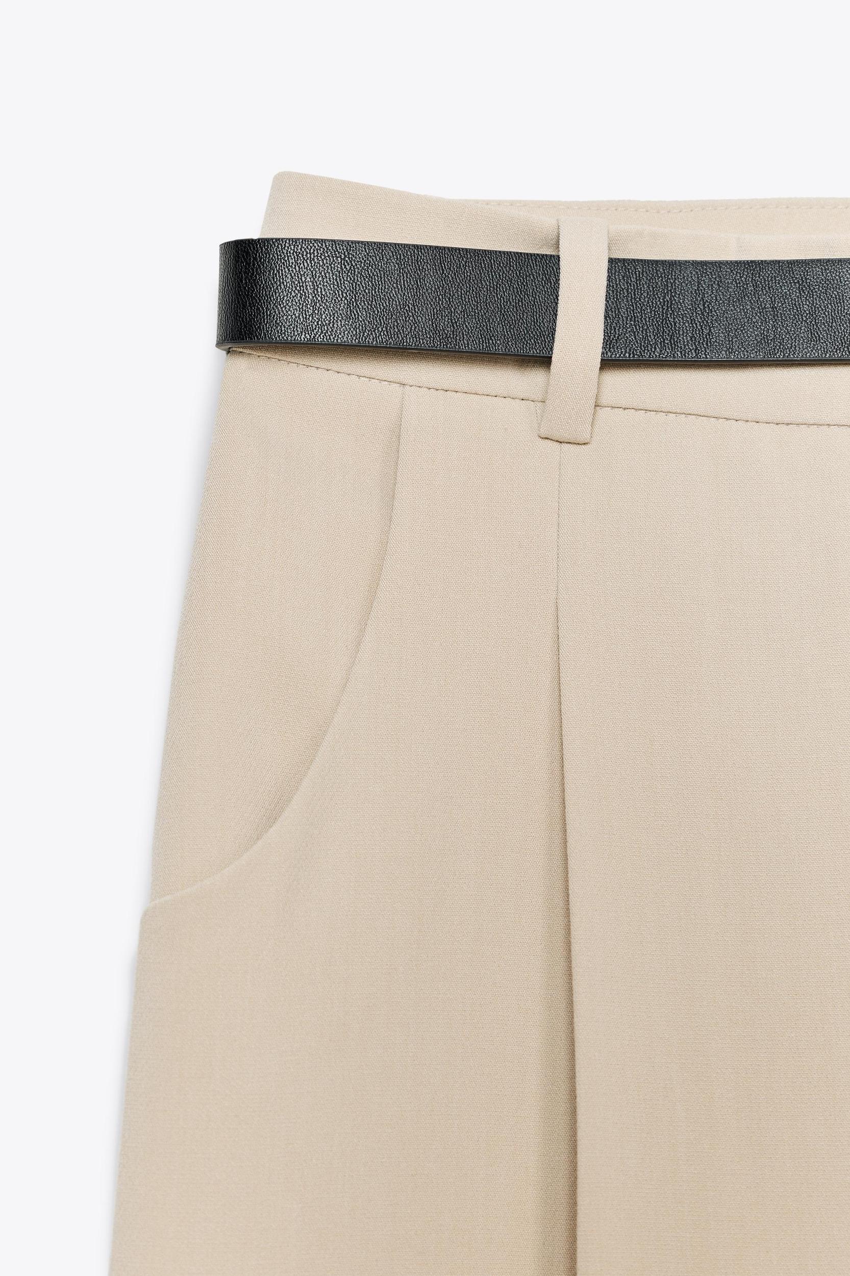 BELTED PLEATED PANTS Product Image
