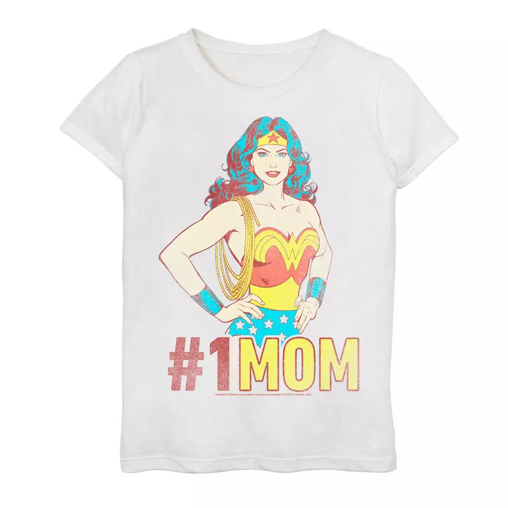 Girls 6-16 DC Comics Wonder Woman Mother's Day #1 Mom Retro Graphic Tee, Girl's,  Product Image