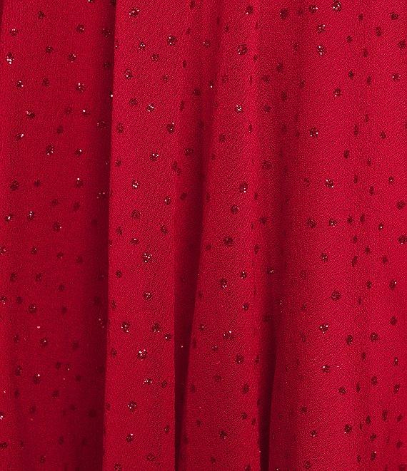 Midnight Doll Long Sleeve Glitter Dot Double Hem Fit & Flare Dress Product Image