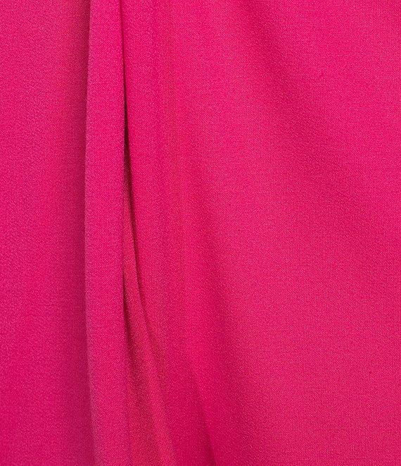 Ali Miles Plus Size Knit Round Neck Short Puff Sleeve Tunic Product Image