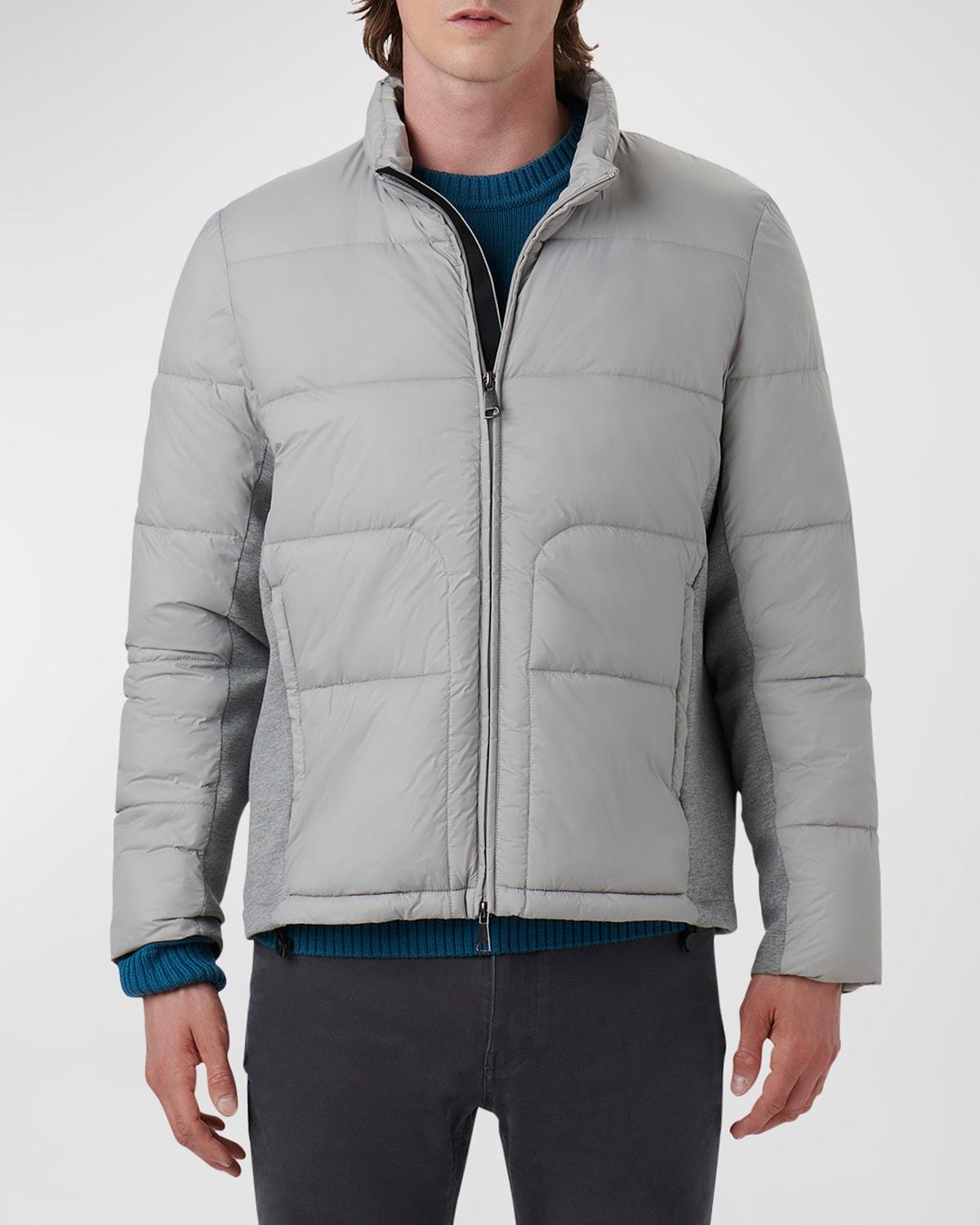 Mens Quilted Bomber Jacket with Stowaway Hood Product Image