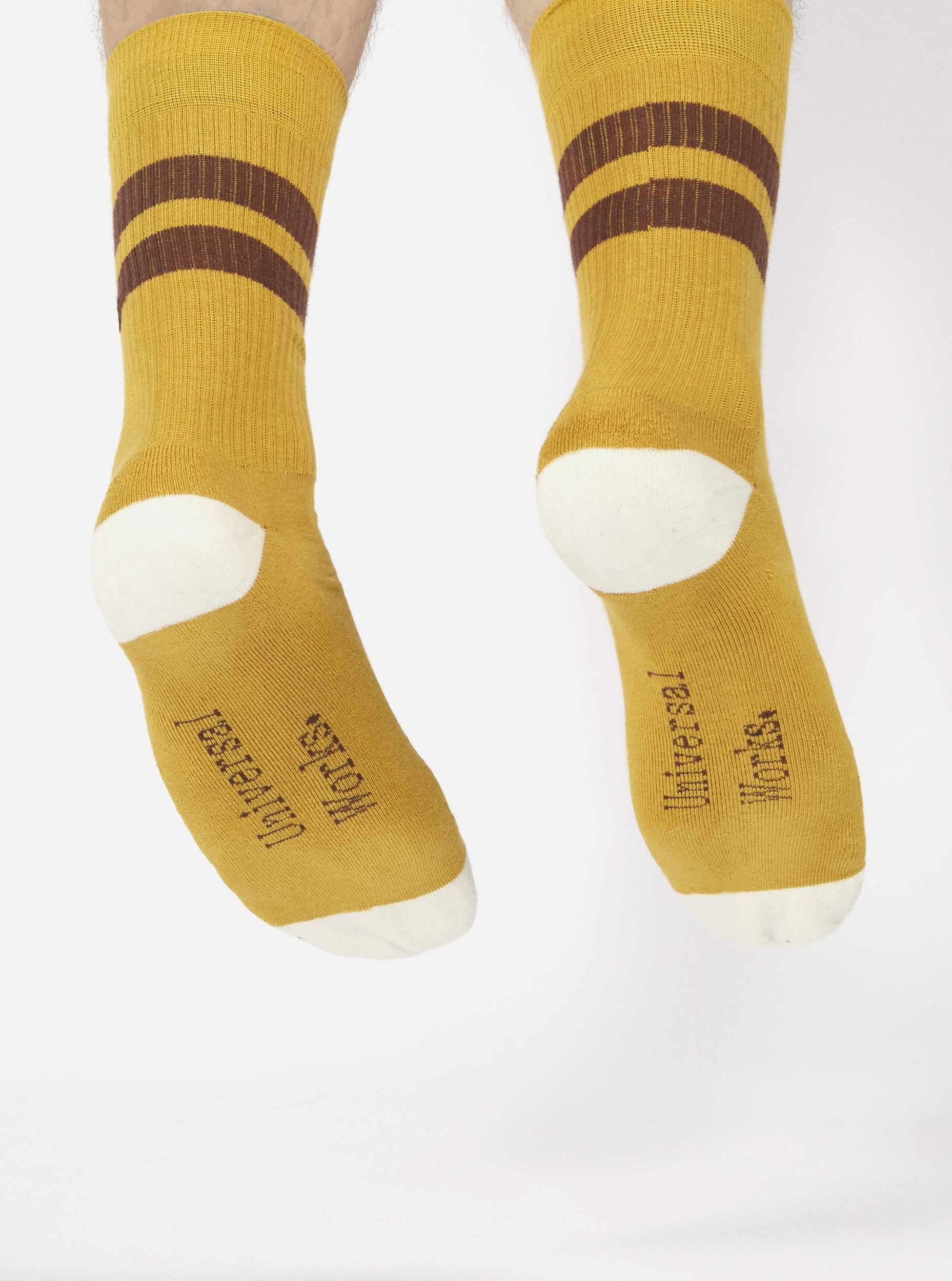 Yellow/Raisin Cotton Rib Sport Sock Product Image