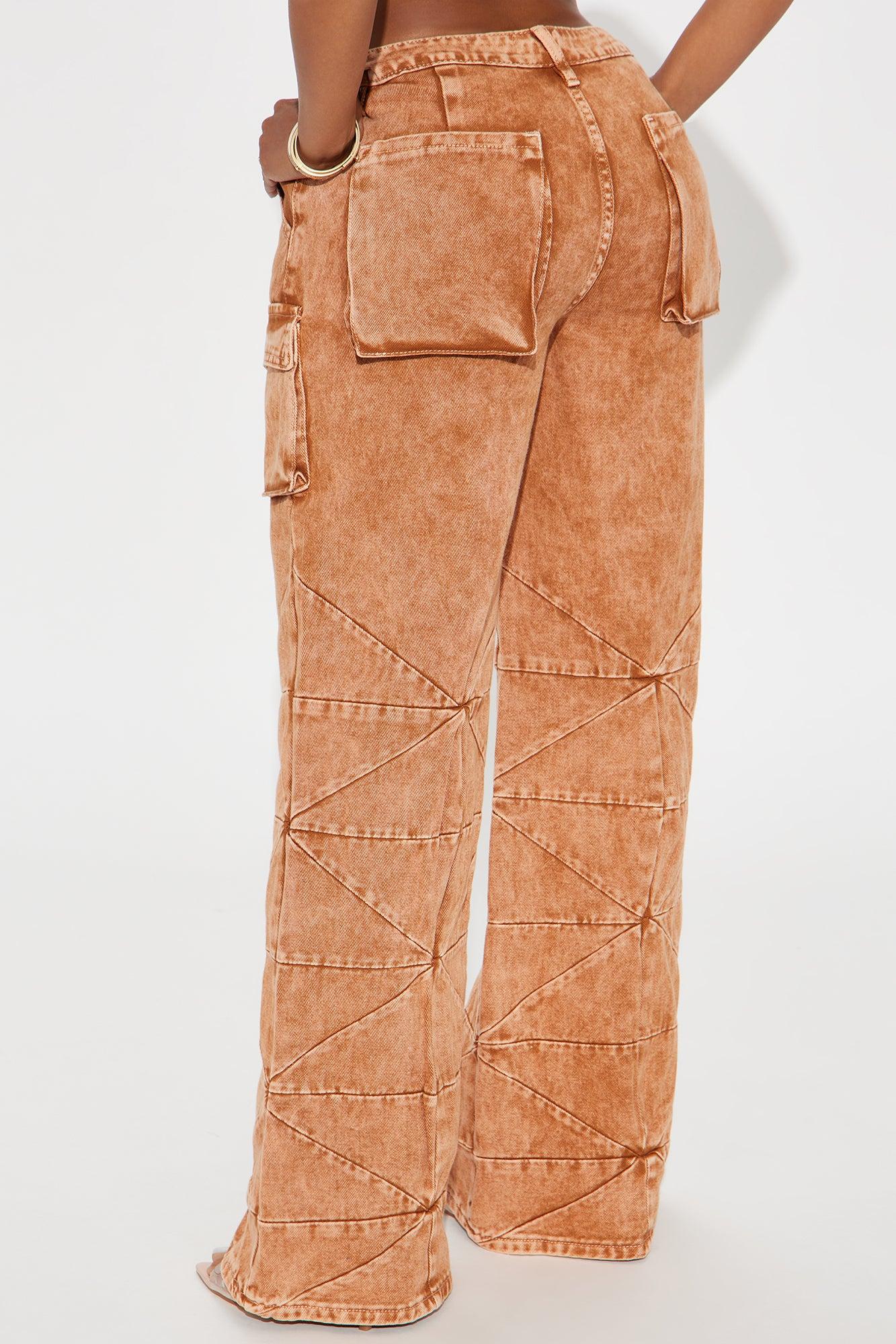 Hitting Rewind Pleated Cargo Baggy Jeans - Vintage Wash Product Image