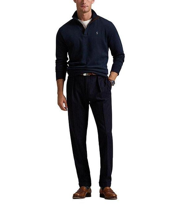 Polo Ralph Lauren Long Sleeve Luxury Jersey Quarter-Zip Pullover Product Image