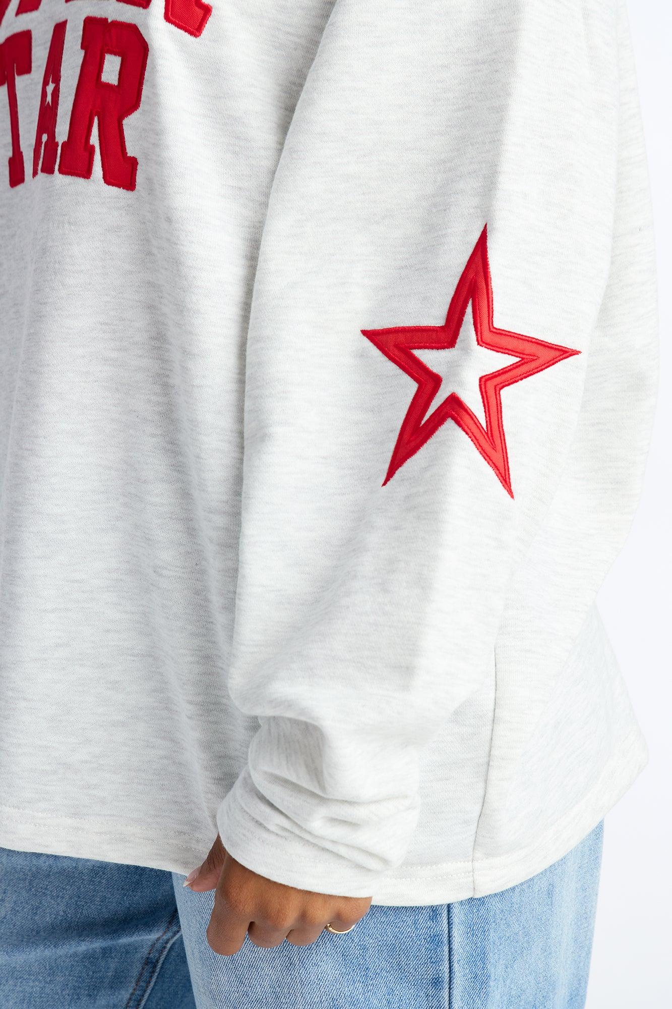 Touch Down Pull Over Sweatshirt - White Female Product Image