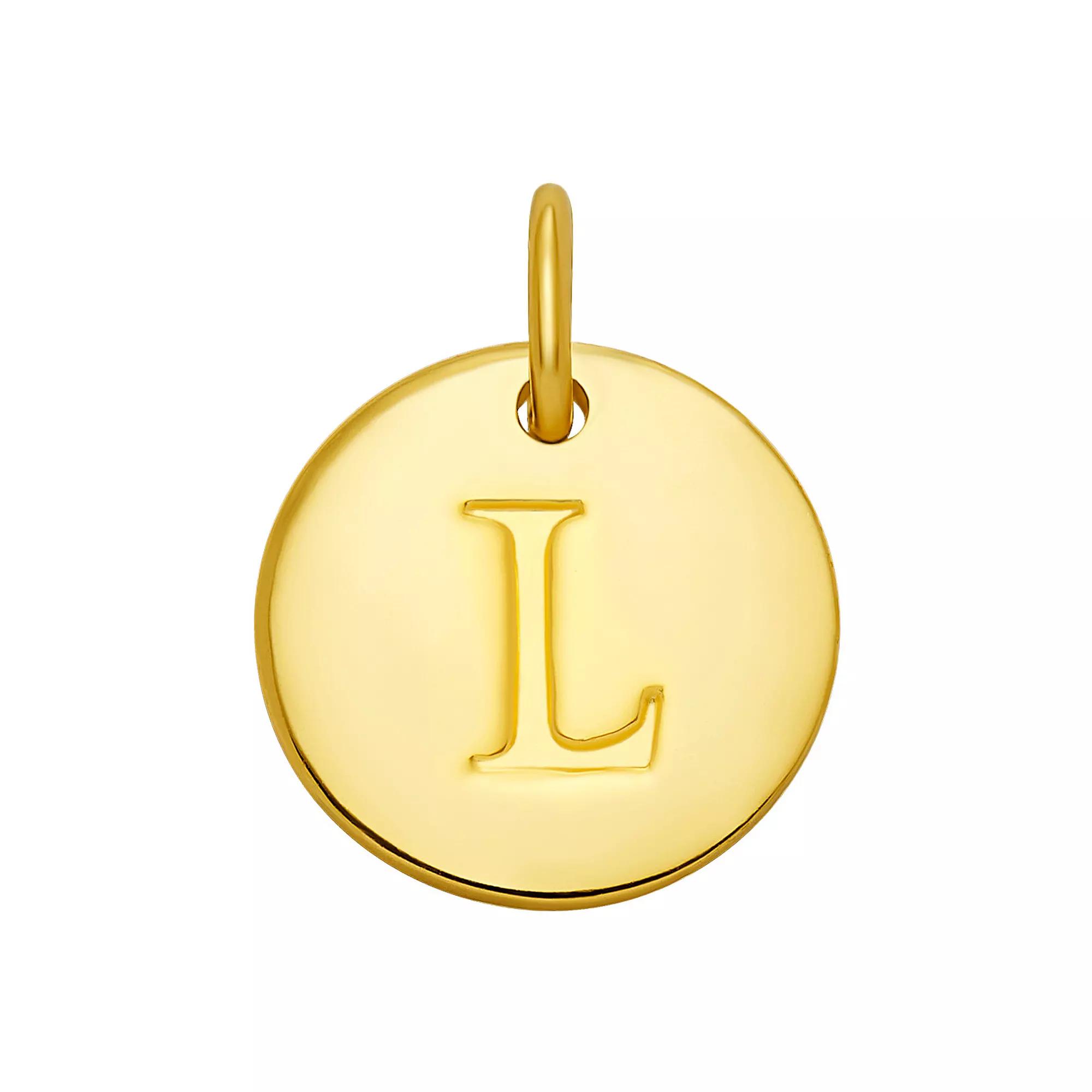 PRIMROSE 18k Gold Over Sterling Silver Letter Disc Charm, Women's, Gold Over Sterling D Product Image