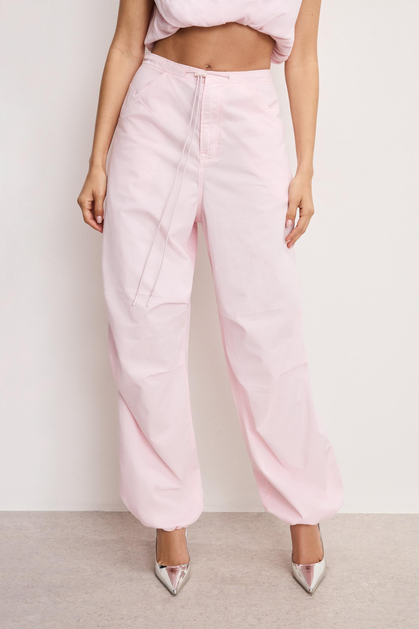 TWILL PARACHUTE PANTS | BUBBLEGUM005 Product Image