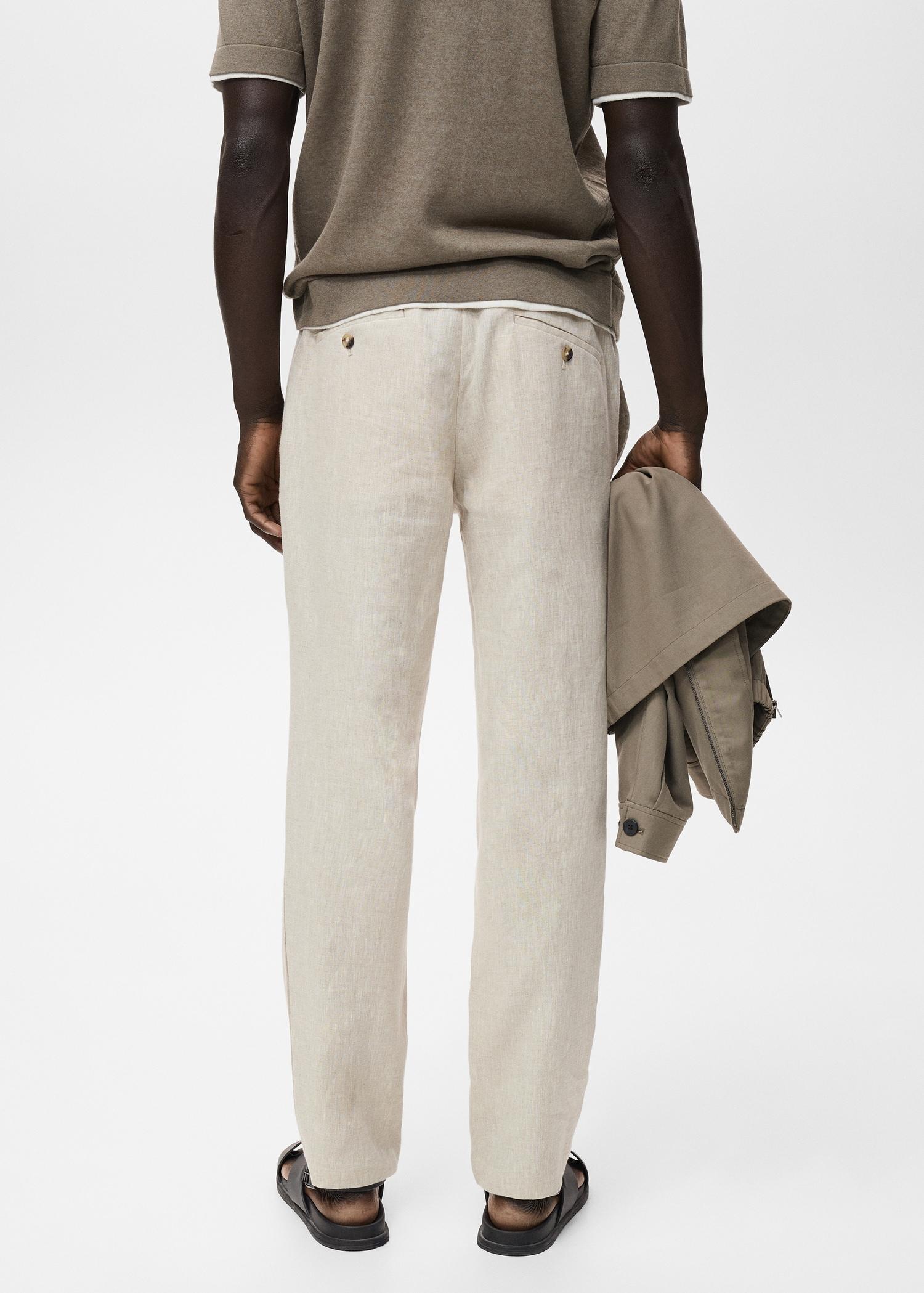 Slim-fit 100% linen pants - Men | MANGO USA Product Image