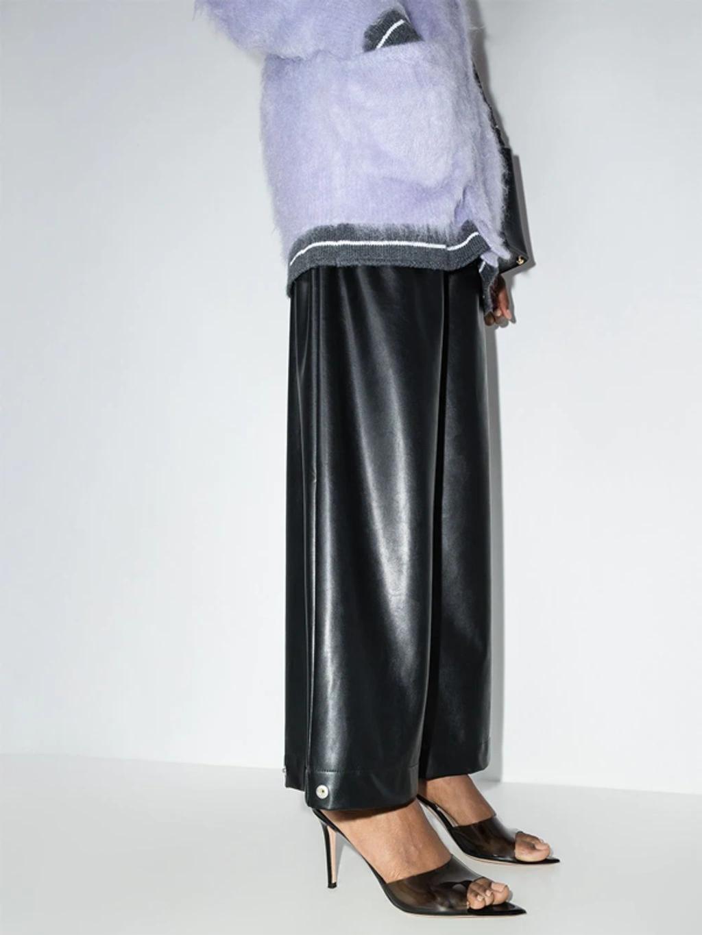 GIANVITO ROSSI Elle 85 Pvc And Patent-leather Mules In Black Product Image