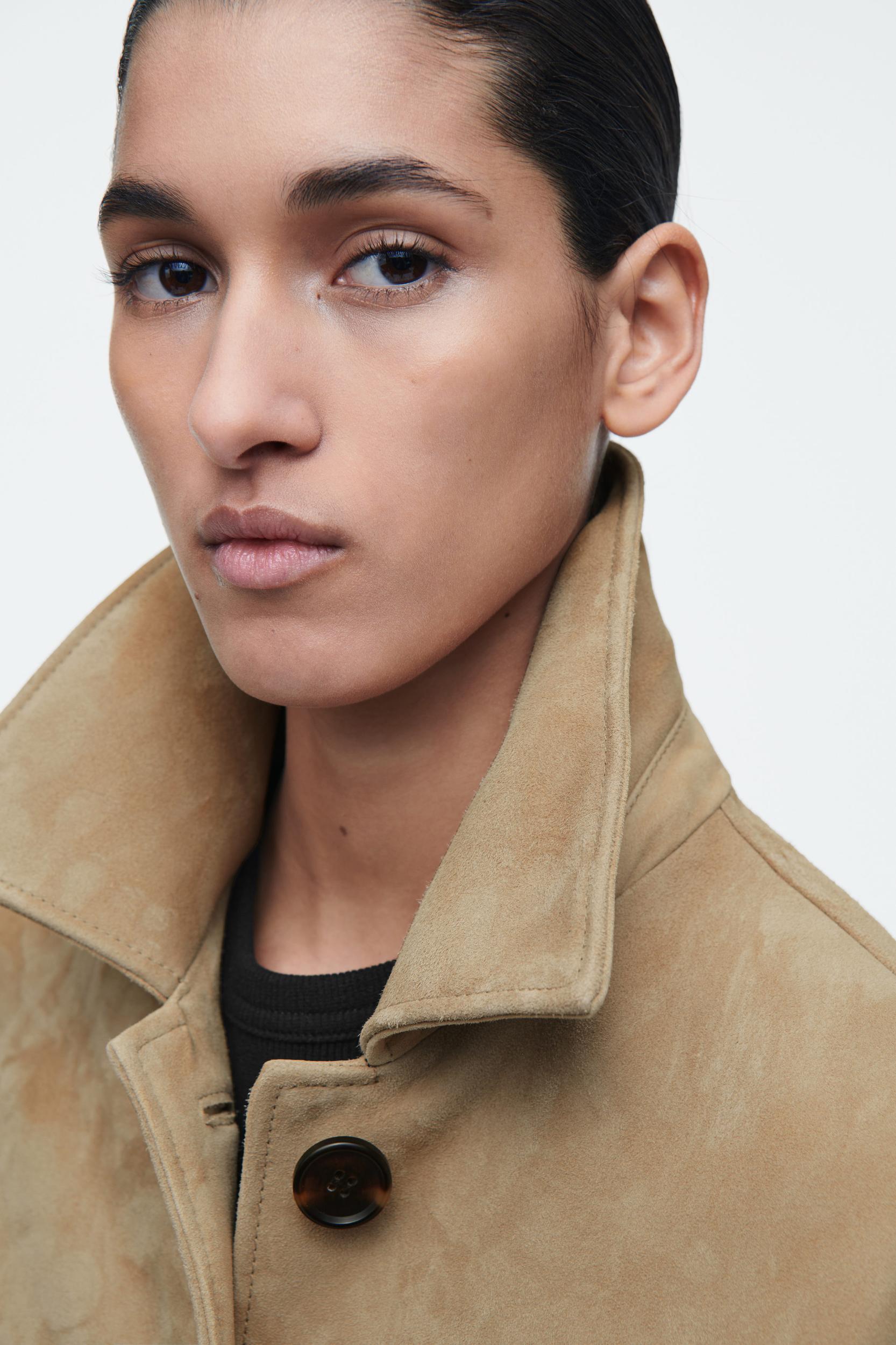 COLLARED SUEDE JACKET Product Image